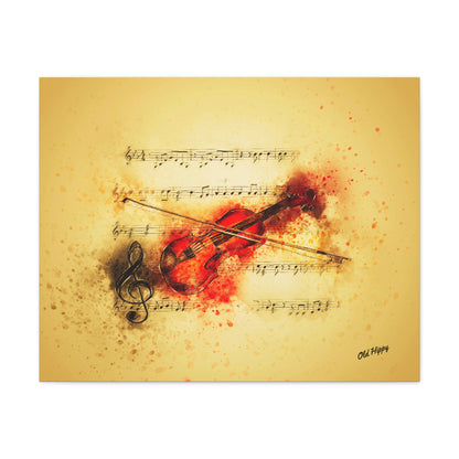 “Crimson Melody – The Soul of the Violin”  Canvas