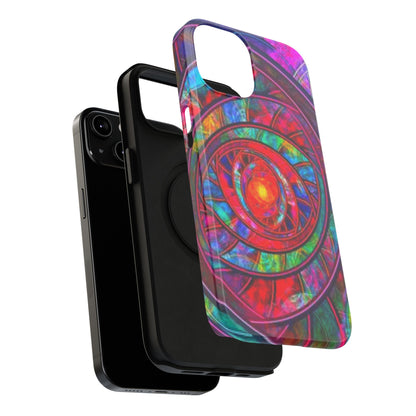Protective Phone Case — Vibrant Abstract Mandala Impact-Resistant Design
