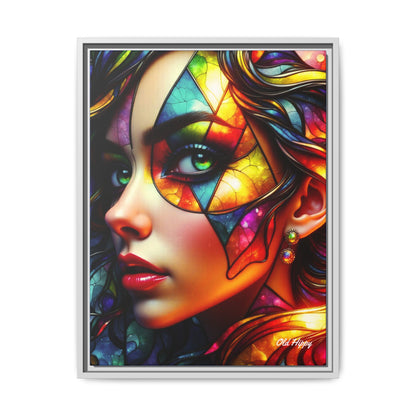Through the Prism of Her Eyes- Wood Framed Canvas AI Art by Old Hippy