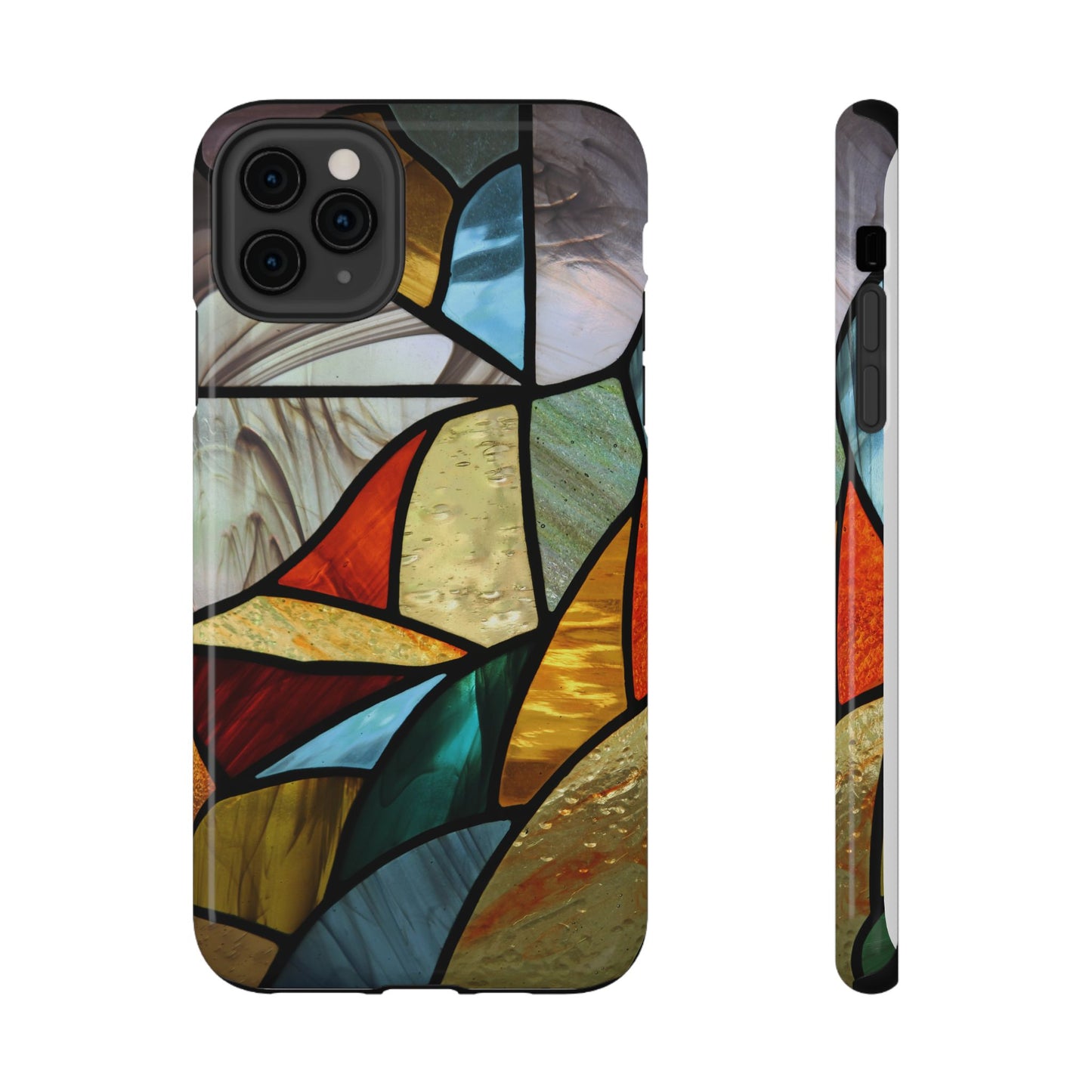 Stained Glass Impact Phone Case — Colorful Mosaic Protective Cover