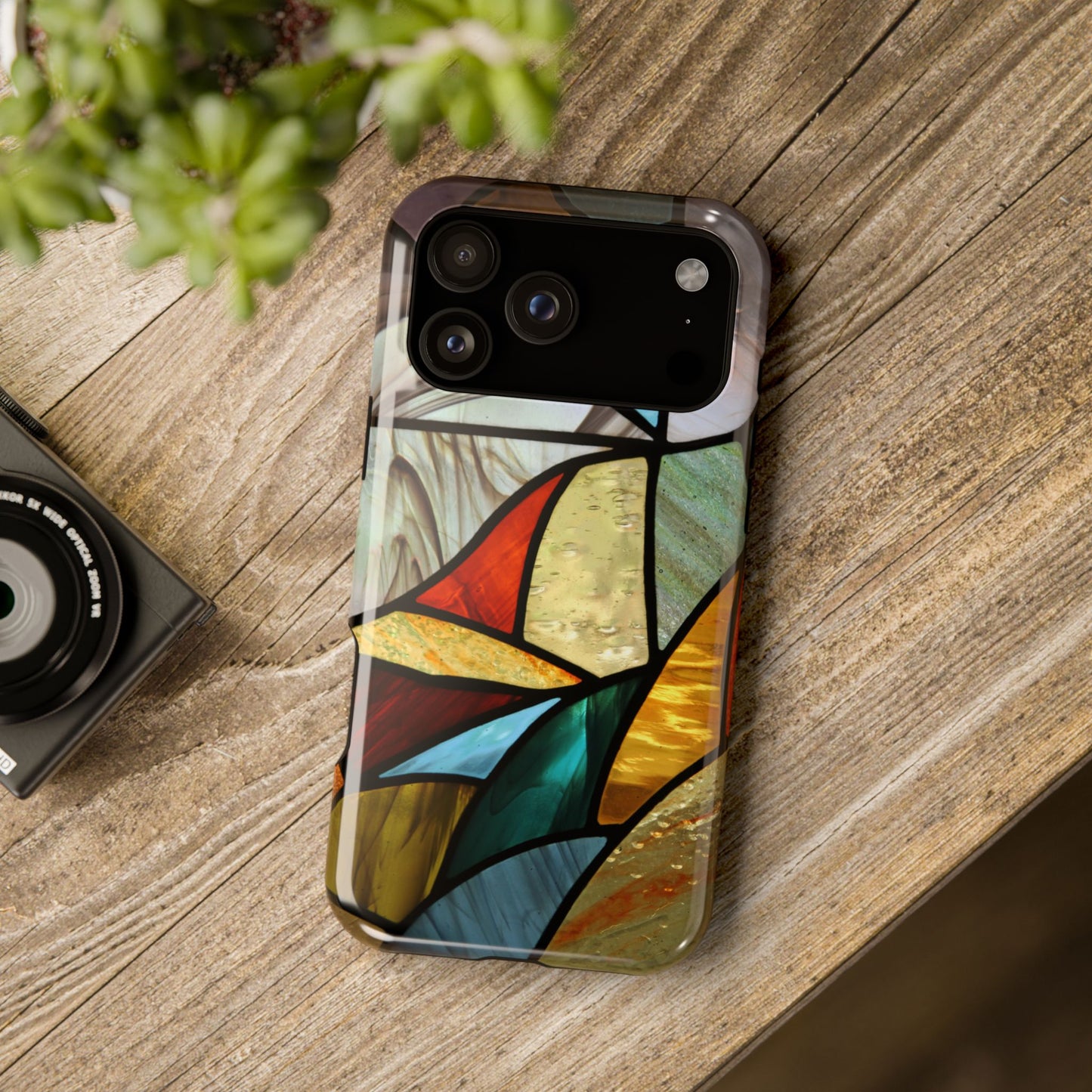 Stained Glass Impact Phone Case — Colorful Mosaic Protective Cover