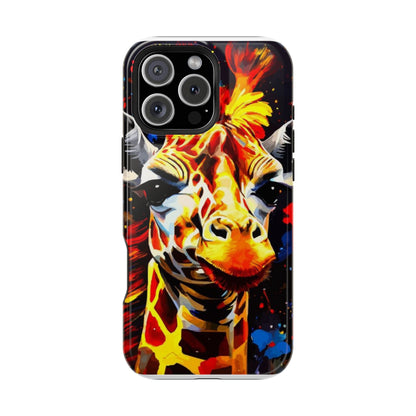 Funky Giraffe Art Impact-Resistant Phone Case —