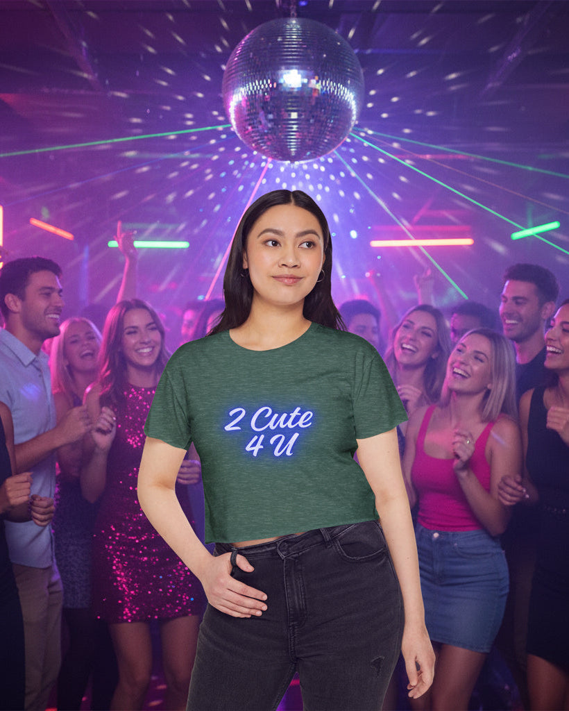Sassy & Sweet Crop Top – “2 Cute 4 U” Tee