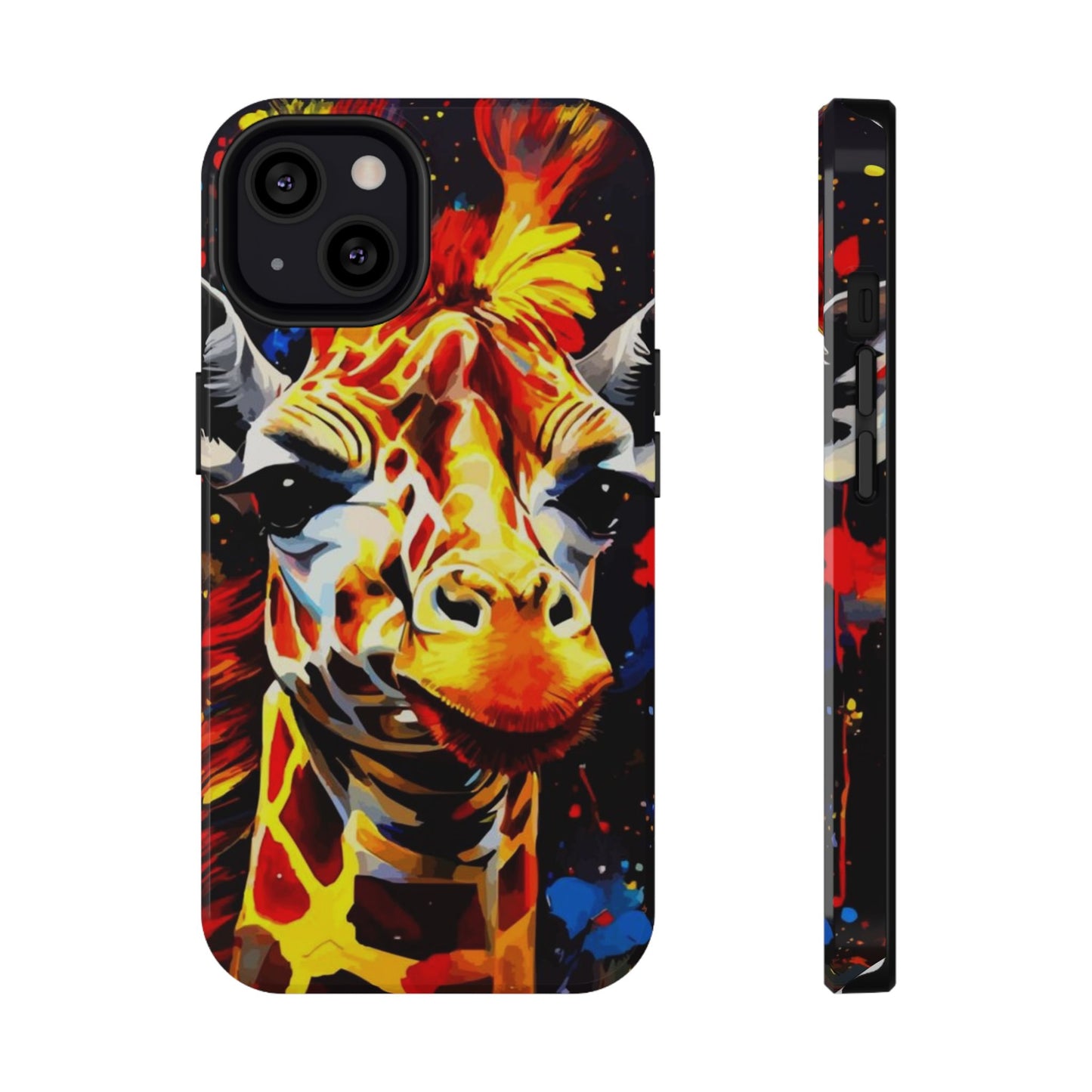 Funky Giraffe Art Impact-Resistant Phone Case —
