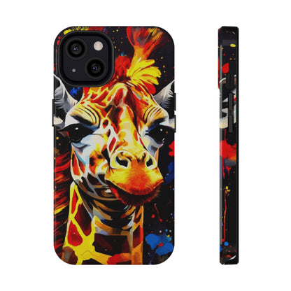 Funky Giraffe Art Impact-Resistant Phone Case —