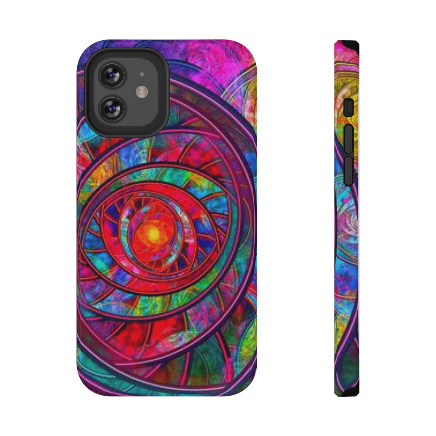 Protective Phone Case — Vibrant Abstract Mandala Impact-Resistant Design
