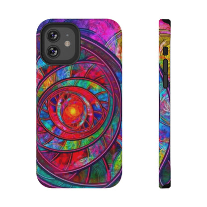 Protective Phone Case — Vibrant Abstract Mandala Impact-Resistant Design