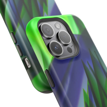— Green Blue Abstract Wave Design Impact-Resistant Phone Case