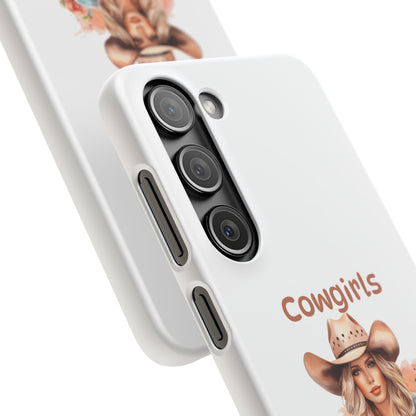 Cowgirls Phone Case — "Real Cowgirls Ride by Faith Not by Sight" Christian Western iPhone Snap Case
