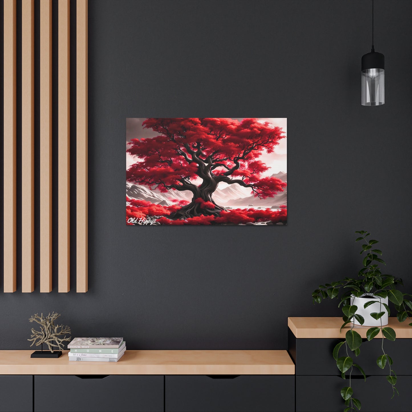 Flaming Red Tree Canvas Gallery Wrap