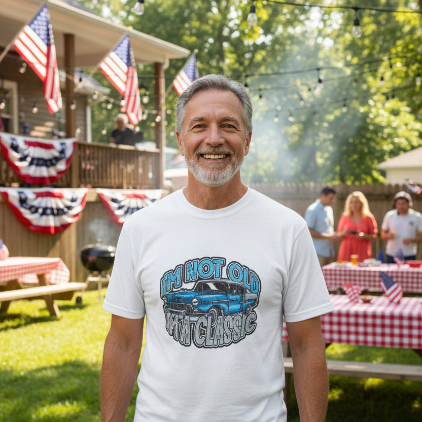 Classic Car T-Shirt for Senior Men — Vintage Auto Tee