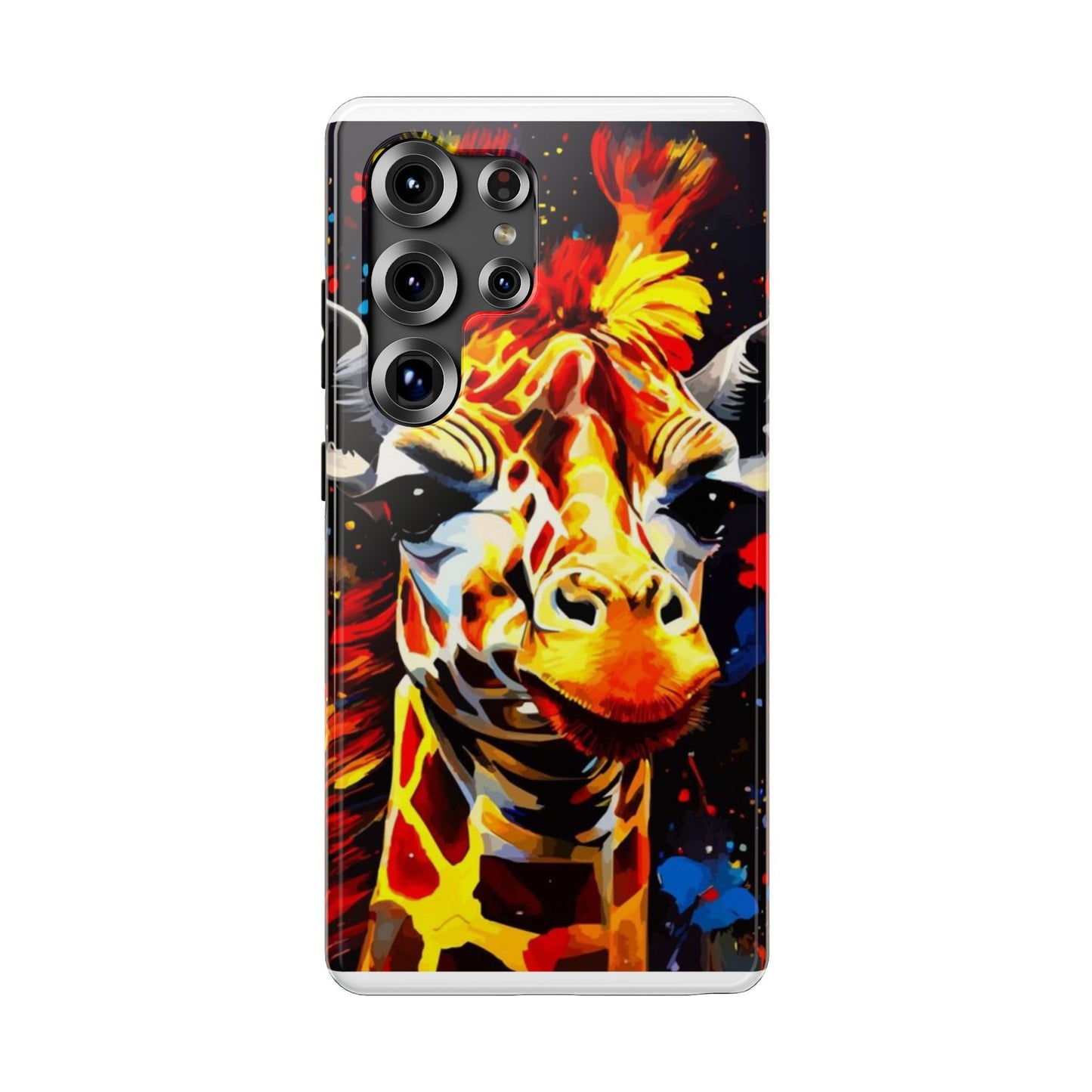 Funky Giraffe Art Impact-Resistant Phone Case —