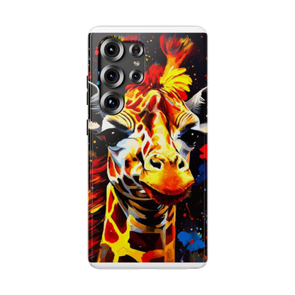 Funky Giraffe Art Impact-Resistant Phone Case —