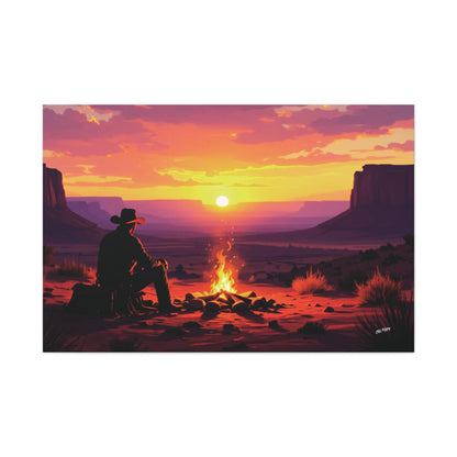 Twilight on the Range AI Canvas by Old Hippy