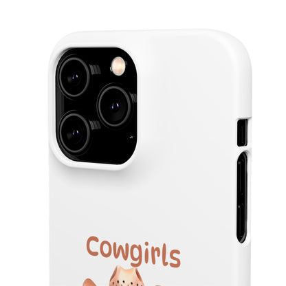 Cowgirls Phone Case — "Real Cowgirls Ride by Faith Not by Sight" Christian Western iPhone Snap Case