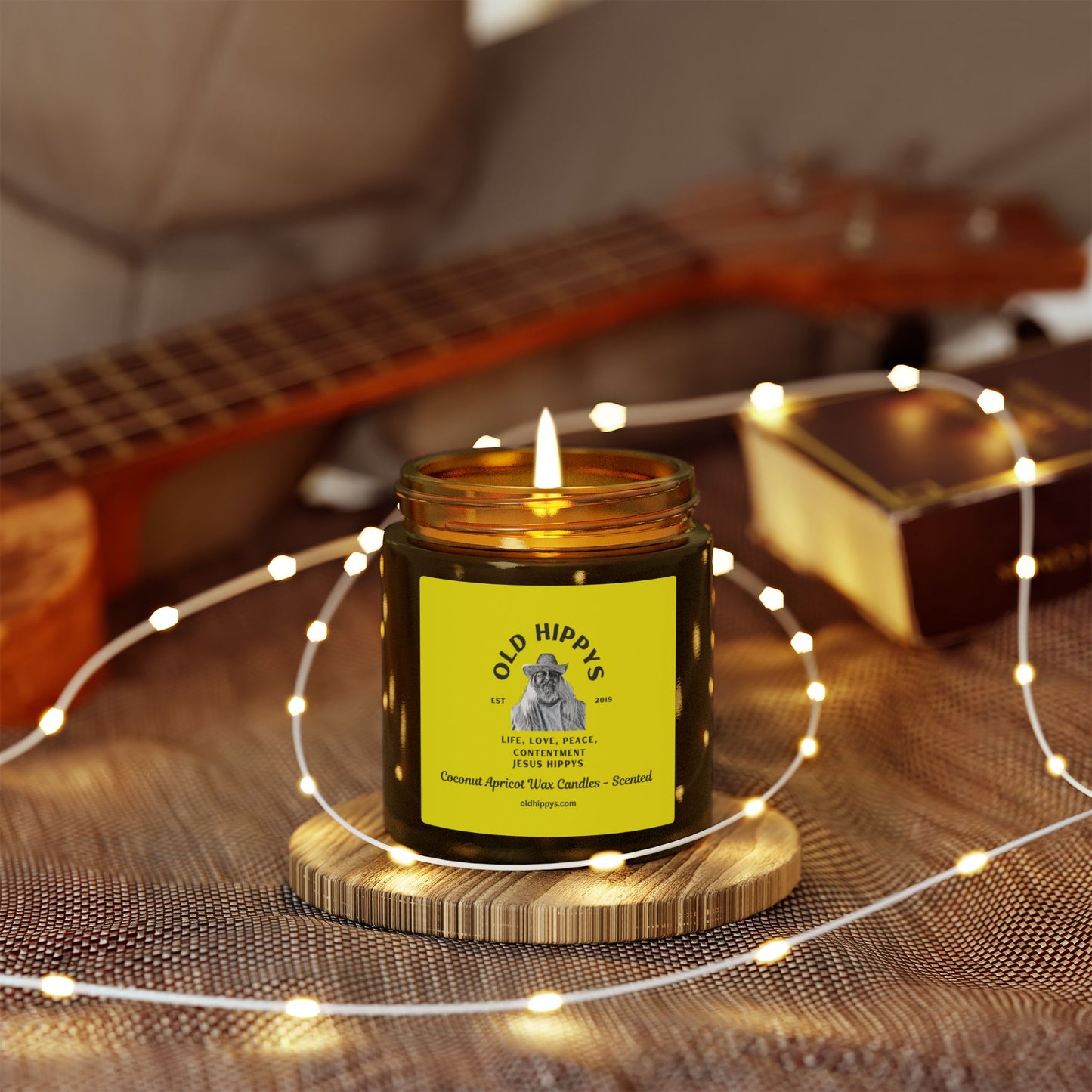 Coconut Apricot Scented Candle (4oz/9oz) by Old Hippys