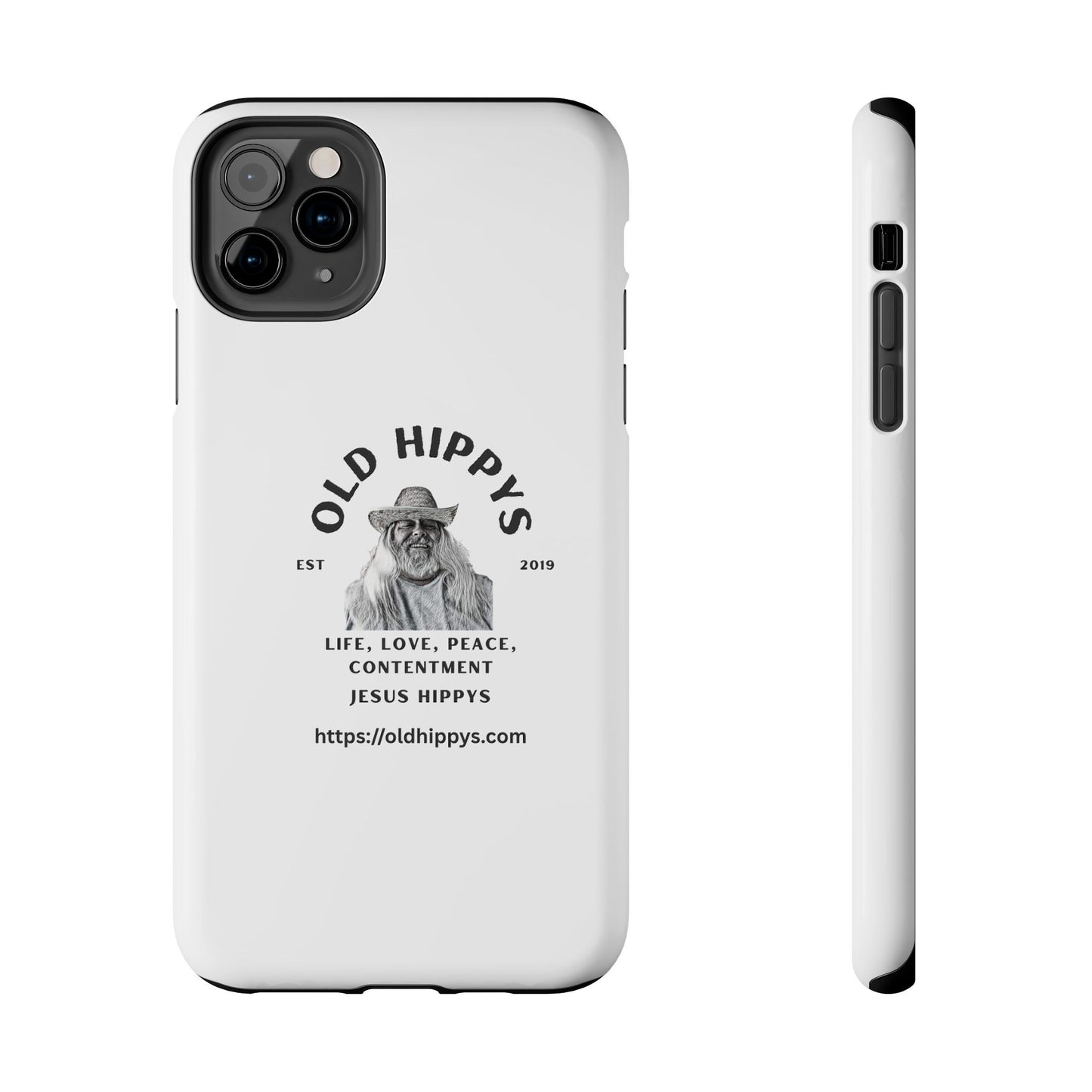 Old Hippys Phone Case — 'Life, Love, Peace, Contentment' Tough Protective Case