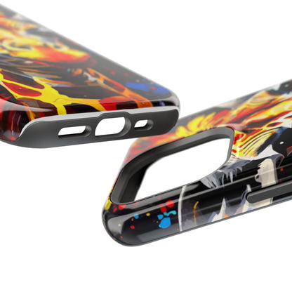 Funky Giraffe Art Impact-Resistant Phone Case —
