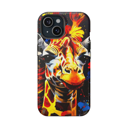 Funky Giraffe Art Impact-Resistant Phone Case —