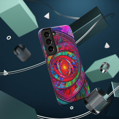 Protective Phone Case — Vibrant Abstract Mandala Impact-Resistant Design