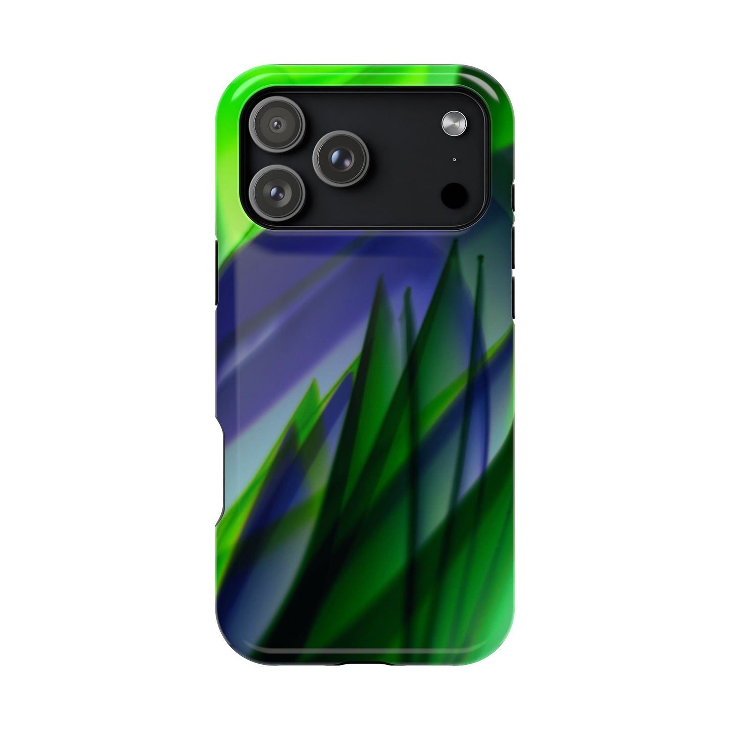 — Green Blue Abstract Wave Design Impact-Resistant Phone Case