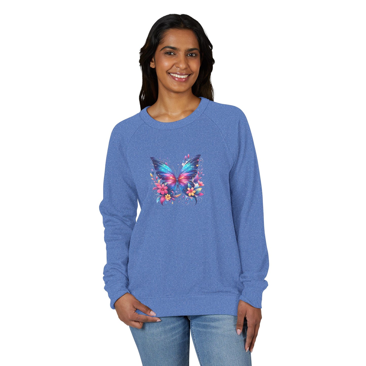 Butterfly Floral Crewneck Sweatshirt – Colorful Wings Graphic