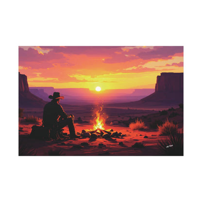 Twilight on the Range AI Canvas by Old Hippy