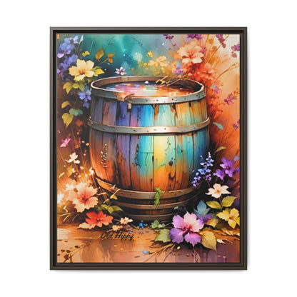 "The Barrel of Forgotten Wishes" Framed Canvas Wall Art