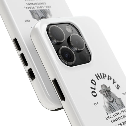 Old Hippys Phone Case — 'Life, Love, Peace, Contentment' Tough Protective Case