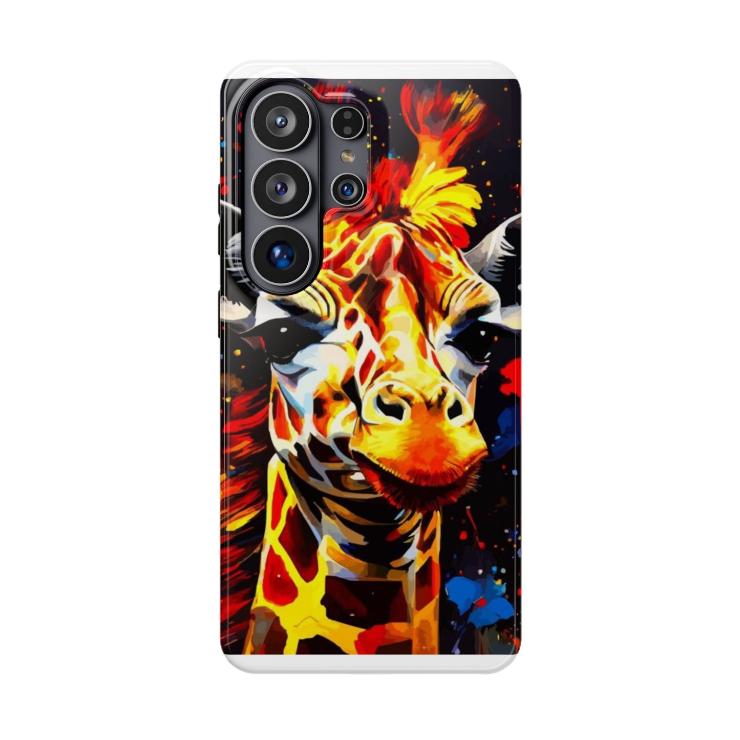 Funky Giraffe Art Impact-Resistant Phone Case —