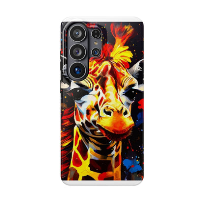 Funky Giraffe Art Impact-Resistant Phone Case —