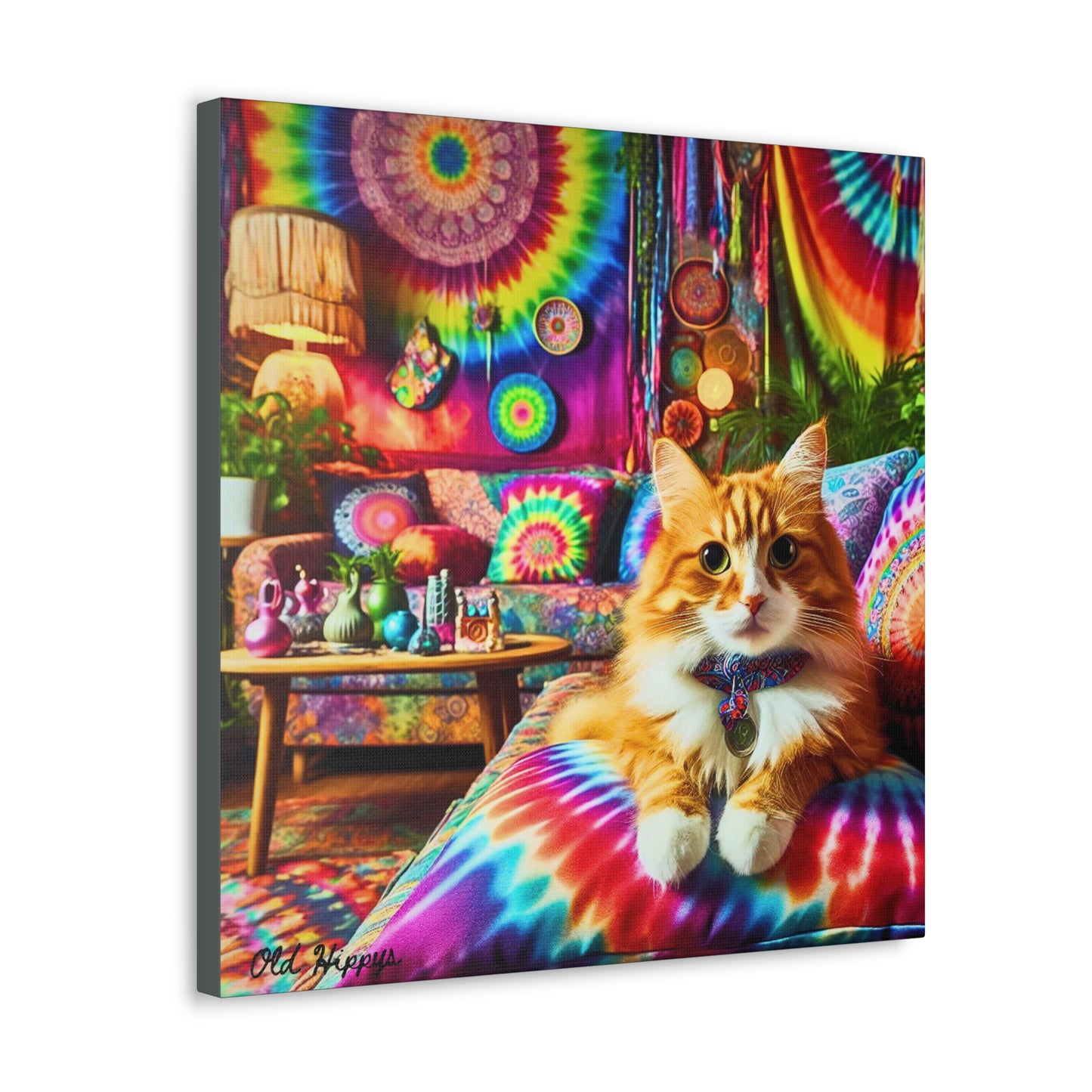 Hippie Cat Heaven #1 Canvas Wrap