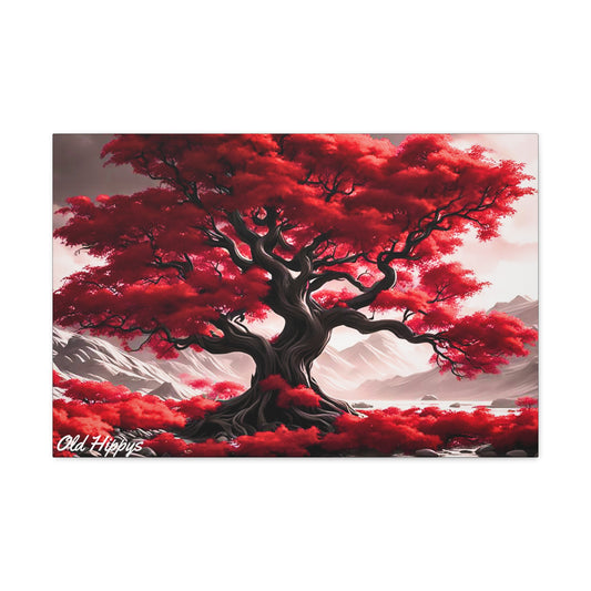 Flaming Red Tree Canvas Gallery Wrap