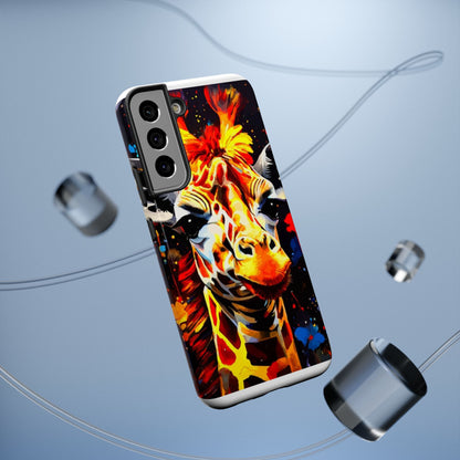 Funky Giraffe Art Impact-Resistant Phone Case —
