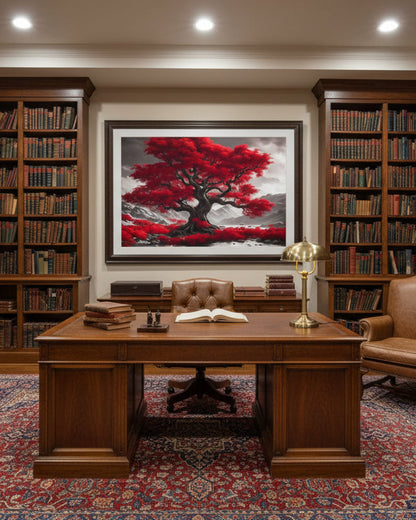 Flaming Red Tree Fine Art Poster