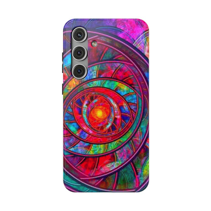 Protective Phone Case — Vibrant Abstract Mandala Impact-Resistant Design