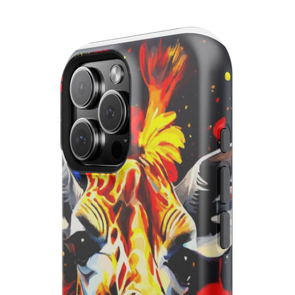 Funky Giraffe Art Impact-Resistant Phone Case —