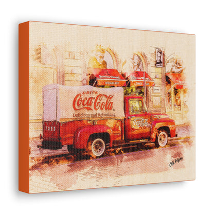 Retro Coca Cola Truck Canvas Wrap