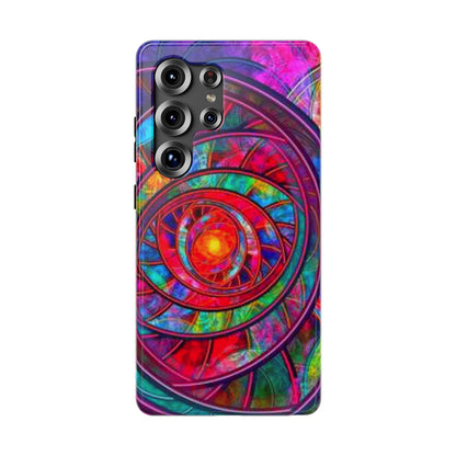Protective Phone Case — Vibrant Abstract Mandala Impact-Resistant Design