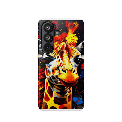 Funky Giraffe Art Impact-Resistant Phone Case —