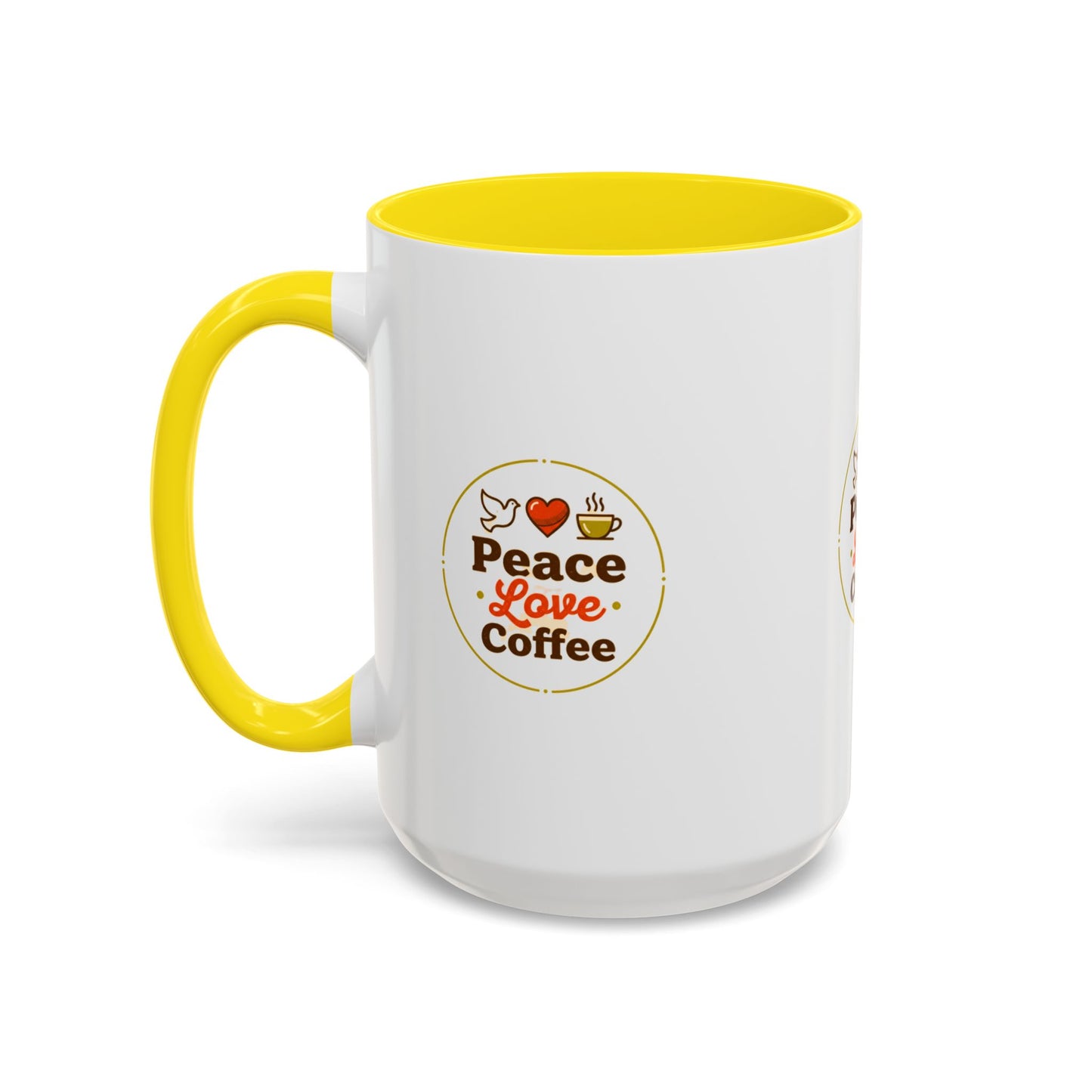 Peace Love Coffee Accent Mug - 11/15oz Ceramic Coffee Cup