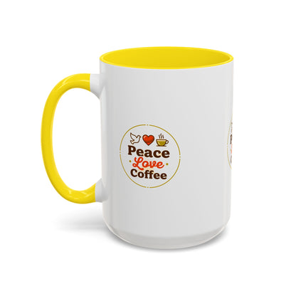Peace Love Coffee Accent Mug - 11/15oz Ceramic Coffee Cup