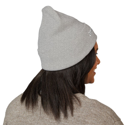 Embroidered 'Jesus is Lord' Cuffed Beanie — Christian Faith Knit Hat