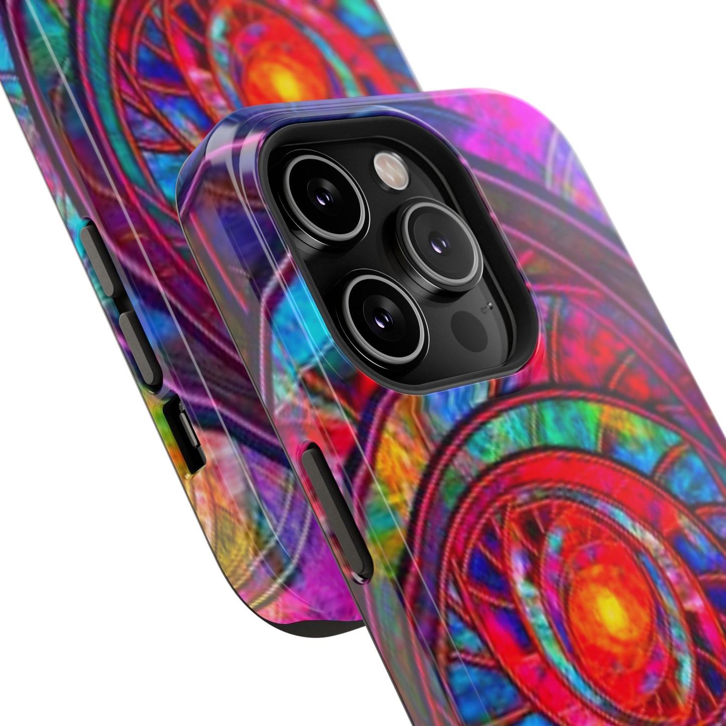 Protective Phone Case — Vibrant Abstract Mandala Impact-Resistant Design