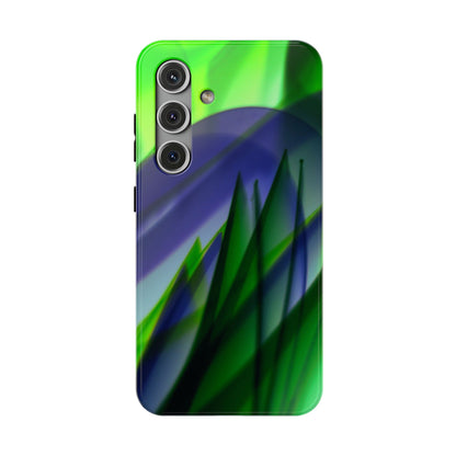 — Green Blue Abstract Wave Design Impact-Resistant Phone Case