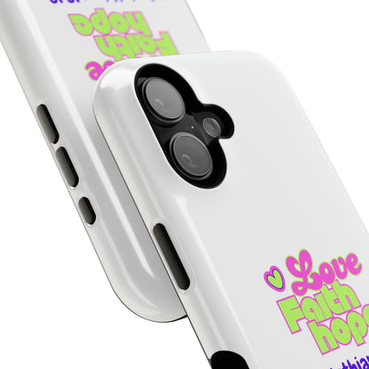 Impact-Resistant Phone Case — "Love Faith Hope" 1 Corinthians 13:13 Christian Protective Cover
