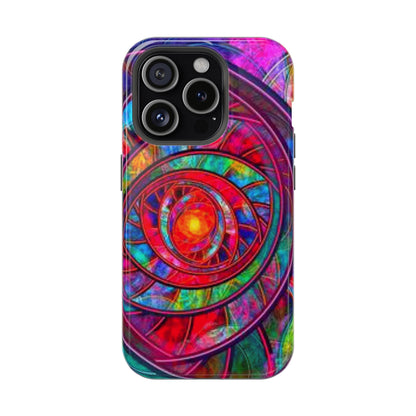 Protective Phone Case — Vibrant Abstract Mandala Impact-Resistant Design