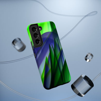 — Green Blue Abstract Wave Design Impact-Resistant Phone Case