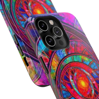Protective Phone Case — Vibrant Abstract Mandala Impact-Resistant Design