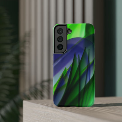 — Green Blue Abstract Wave Design Impact-Resistant Phone Case